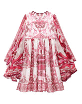 Long majolica-print chiffon dress - | Dolce & Gabbana