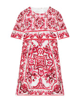 Majolica-print charmeuse midi dress - | Dolce & Gabbana
