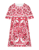 Majolica-print charmeuse midi dress - | Dolce & Gabbana