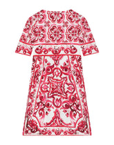 Majolica-print charmeuse midi dress - | Dolce & Gabbana