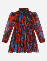 Meadow-print chiffon midi dress - | Dolce & Gabbana