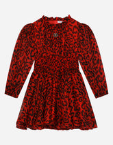 Leopard-print chiffon midi dress - | Dolce & Gabbana