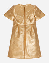 Short foiled jacquard dress with DG logo - | Dolce & Gabbana