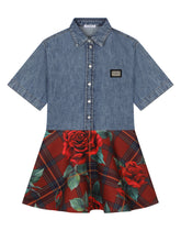 Short-sleeved dress with circle skirt - | Dolce & Gabbana