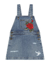 Denim dungarees with patch - | Dolce & Gabbana