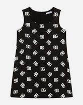 Charmeuse dress with DG logo print - | Dolce & Gabbana