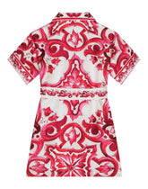 Majolica-print silk shirt dress - | Dolce & Gabbana