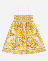 Poplin sundress with majolica print - | Dolce & Gabbana