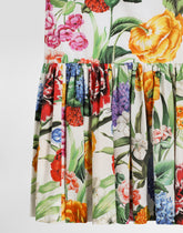 Poplin dress with floral print - | Dolce & Gabbana