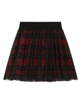 Tulle midi skirt with tartan print - | Dolce & Gabbana