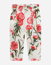 Carnation-print poplin pants - | Dolce & Gabbana