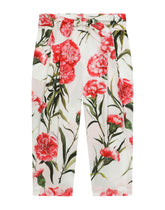 Carnation-print poplin pants - | Dolce & Gabbana