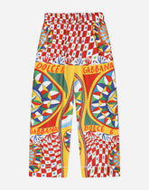Carretto-print twill pants with contrasting piping - | Dolce & Gabbana