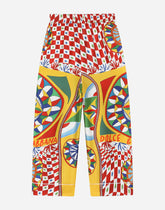 Carretto-print twill pants with contrasting piping - | Dolce & Gabbana