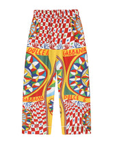 Carretto-print twill pants with contrasting piping - | Dolce & Gabbana