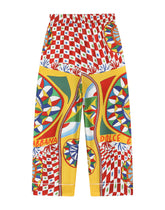 Carretto-print twill pants with contrasting piping - | Dolce & Gabbana