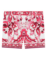 Majolica-print poplin shorts - | Dolce & Gabbana