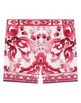 Majolica-print poplin shorts - | Dolce & Gabbana