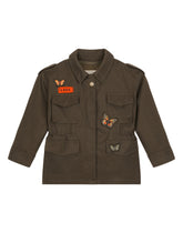 Technical cotton safari jacket with butterfly patch - | Dolce & Gabbana