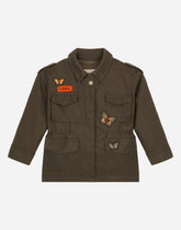 Technical cotton safari jacket with butterfly patch - | Dolce & Gabbana