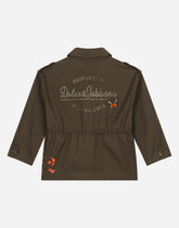 Technical cotton safari jacket with butterfly patch - | Dolce & Gabbana