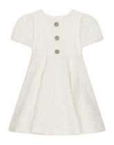 Jacquard midi dress with bejeweled buttons - | Dolce & Gabbana