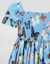 Poplin dress with butterfly print - | Dolce & Gabbana