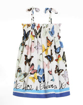 Poplin dress with butterfly print - | Dolce & Gabbana