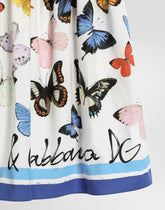 Poplin dress with butterfly print - | Dolce & Gabbana