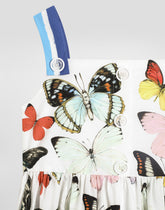 Poplin dress with butterfly print - | Dolce & Gabbana