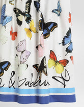 Poplin dress with butterfly print - | Dolce & Gabbana