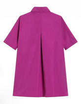 Cotton poplin dress with patch - | Dolce & Gabbana