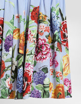Striped poplin dress with floral print - | Dolce & Gabbana
