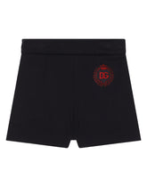Jersey shorts with DG logo patch - | Dolce & Gabbana