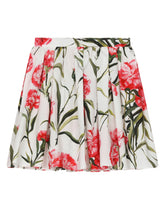 Carnation-print poplin midi skirt - | Dolce & Gabbana