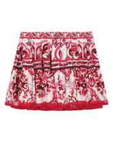 Majolica-print poplin skirt - | Dolce & Gabbana