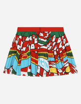 Carretto-print poplin skirt - | Dolce & Gabbana