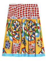 Carretto-print poplin skirt with yoke detail - | Dolce & Gabbana