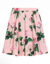 Rose-print poplin skirt - | Dolce & Gabbana