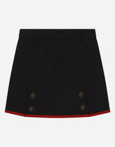 Wool skorts with decorative buttons - | Dolce & Gabbana