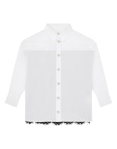Poplin shirt with cordonetto lace - | Dolce & Gabbana