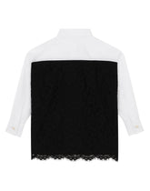 Poplin shirt with cordonetto lace - | Dolce & Gabbana