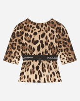 Charmeuse blouse with leopard print - | Dolce & Gabbana