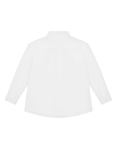 Poplin shirt with DG logo button - | Dolce & Gabbana