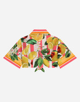 Poplin shirt with lemon and cherry print - | Dolce & Gabbana