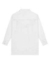 Poplin maxi-shirt with lace insert - | Dolce & Gabbana
