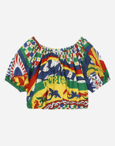 Carretto-print poplin top - | Dolce & Gabbana