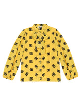 Crepe de chine shirt with DG logo print - | Dolce & Gabbana