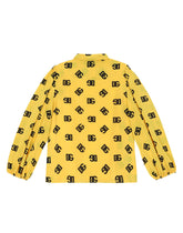 Crepe de chine shirt with DG logo print - | Dolce & Gabbana