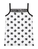 Jersey tank top with DG logo print - | Dolce & Gabbana